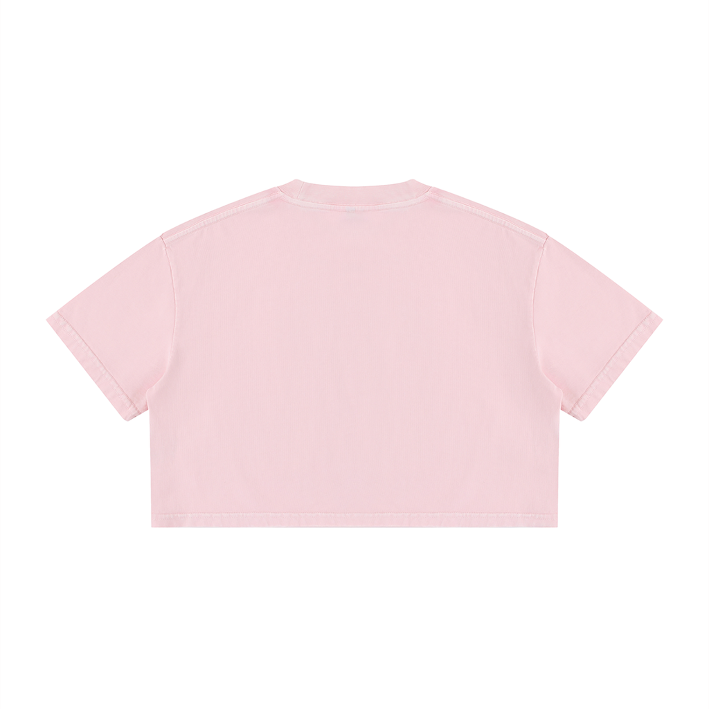 Women's Mineral Wash Cotton Crop T-Shirt: Black History