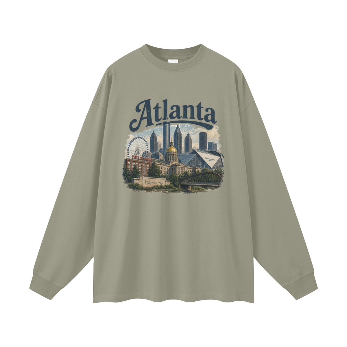 Atlanta - Men's Oversized Long Sleeve T-Shirt