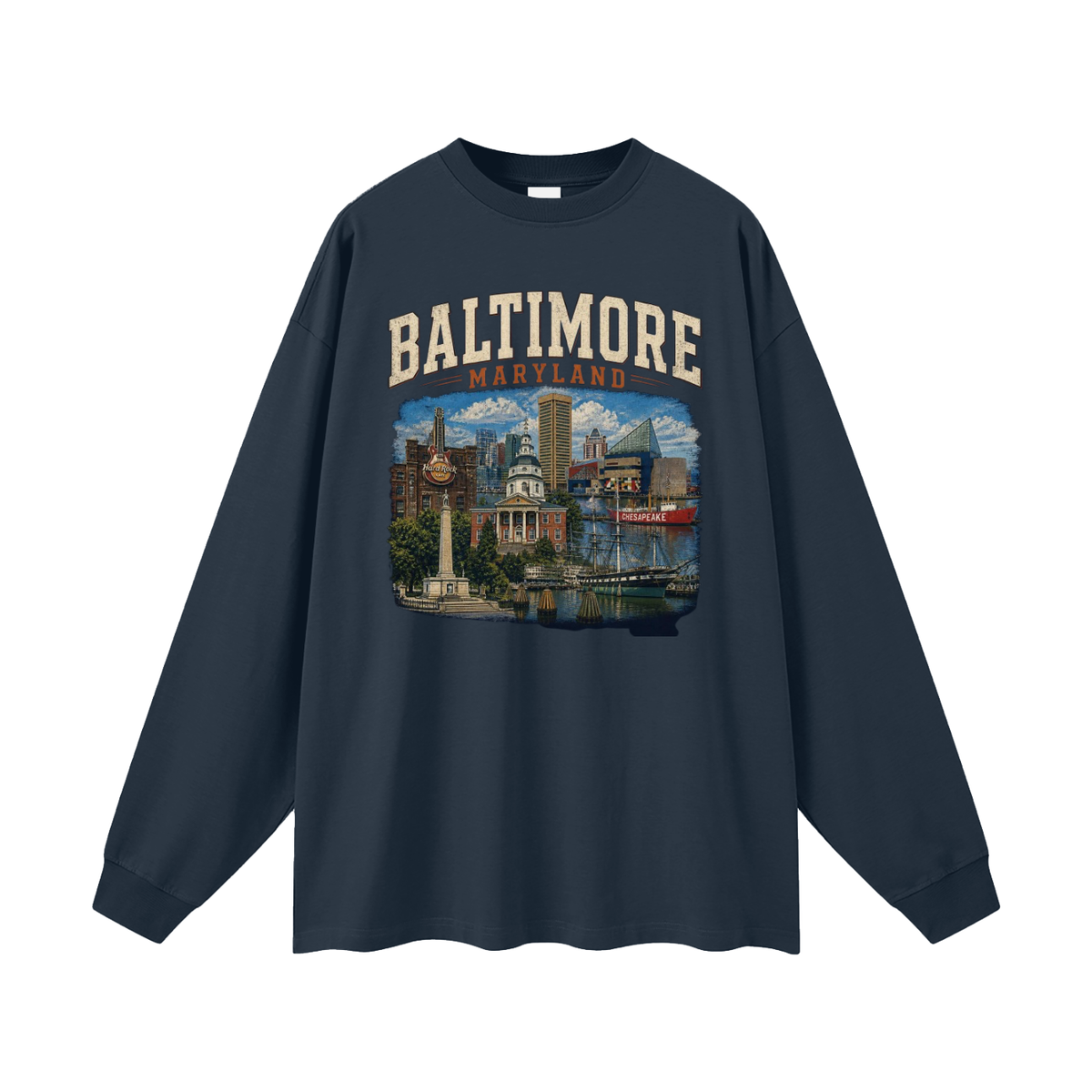 Baltimore - Men's Oversized  Long Sleeve T-Shirt