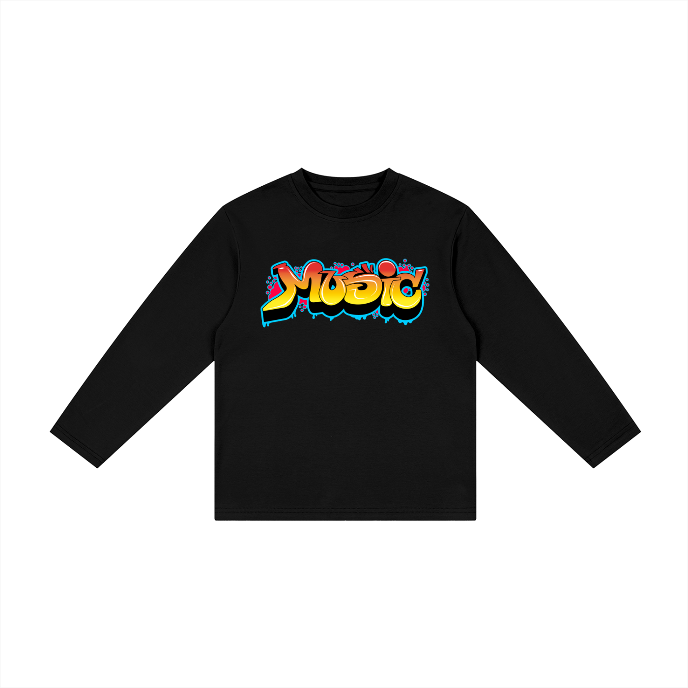 Girls Music Drop Shoulder Long Sleeve T-Shirt