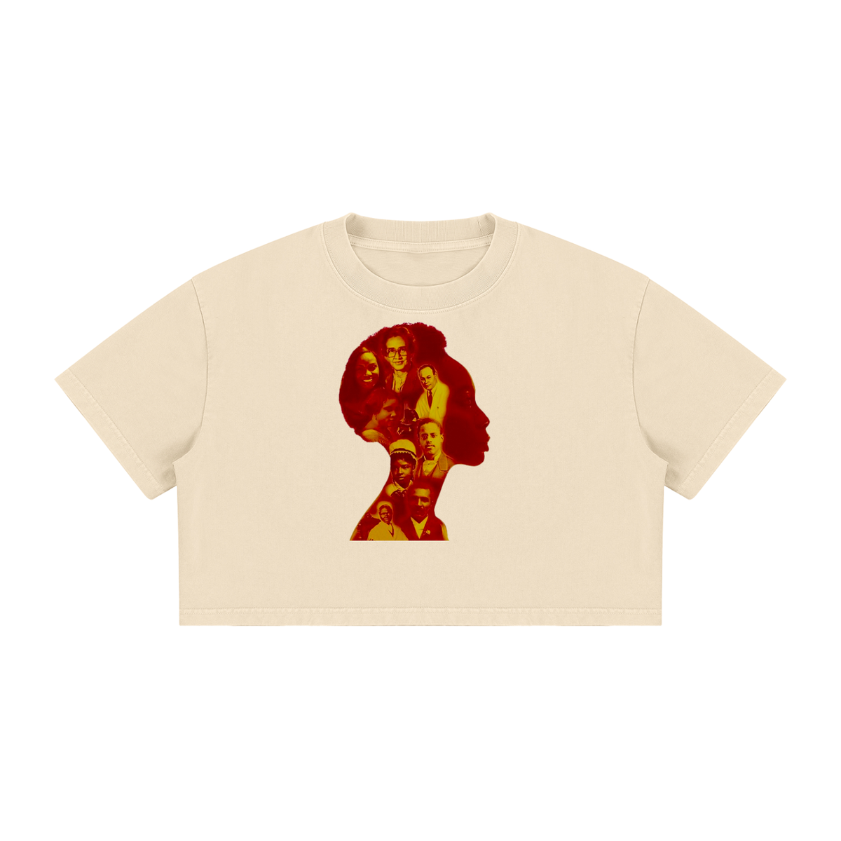 Women's Mineral Wash Cotton Crop T-Shirt: Black History