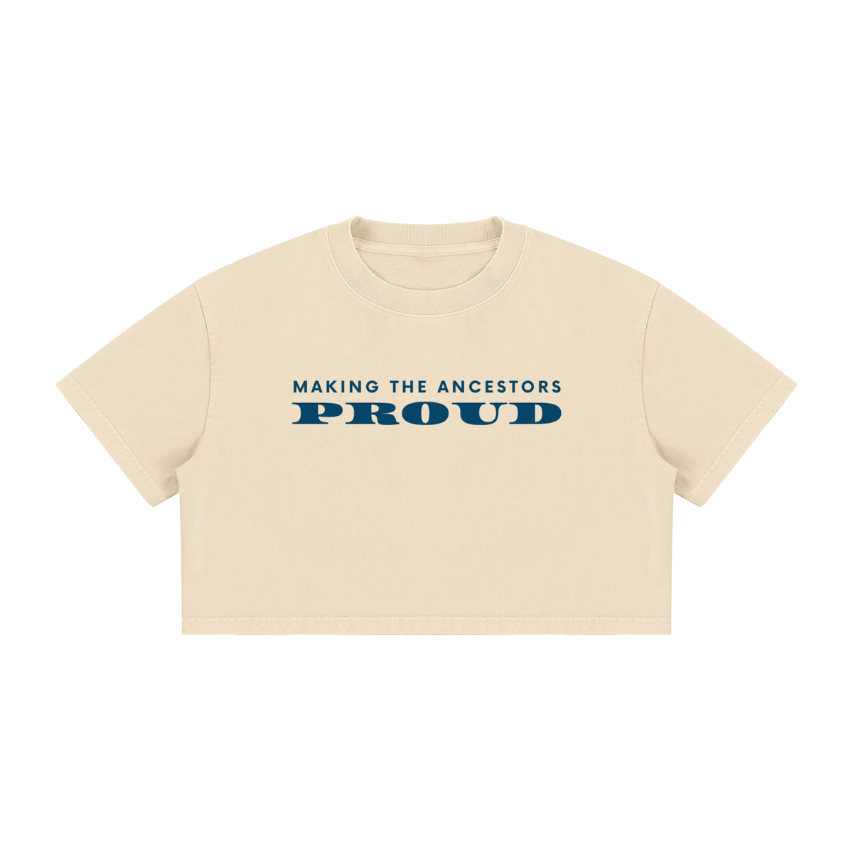 Women's Mineral Wash Cotton Crop T-Shirt: Making The Ancestors Proud