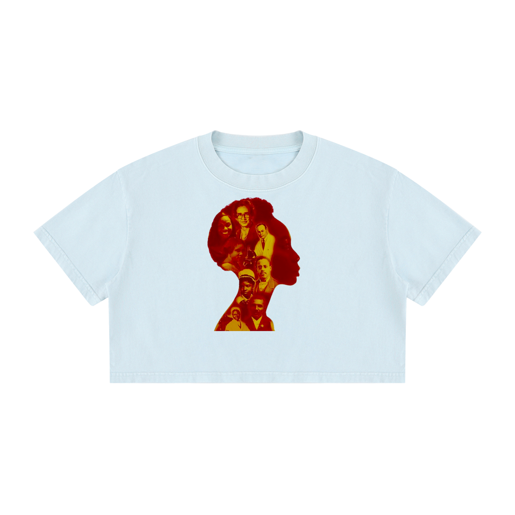 Women's Mineral Wash Cotton Crop T-Shirt: Black History