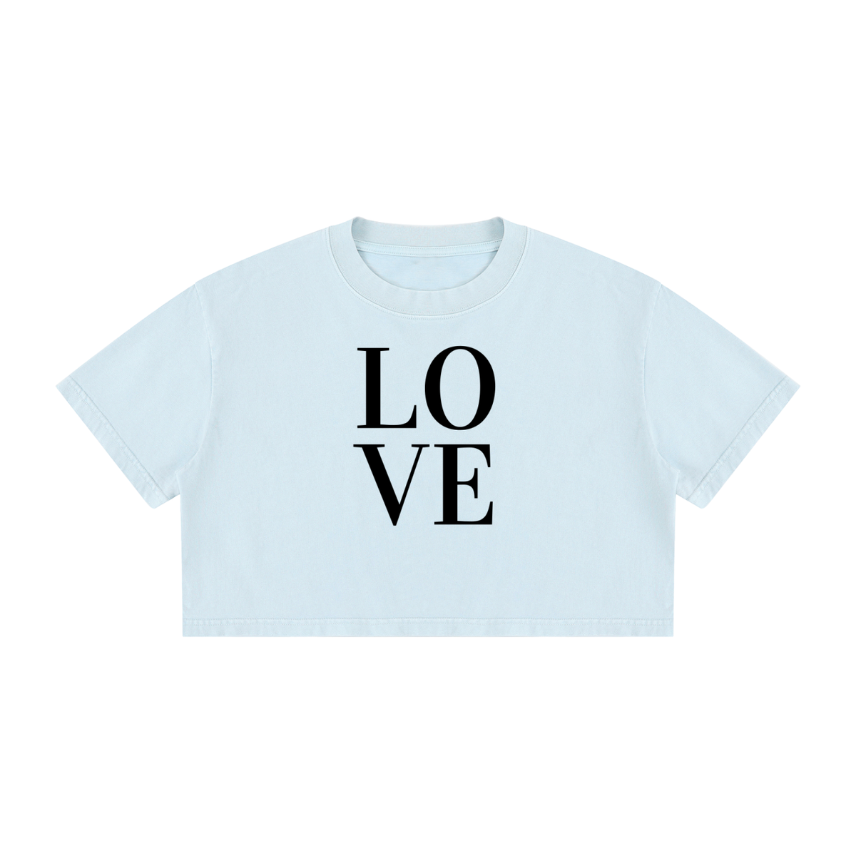 Women's Mineral Wash Cotton Crop T-Shirt: Love