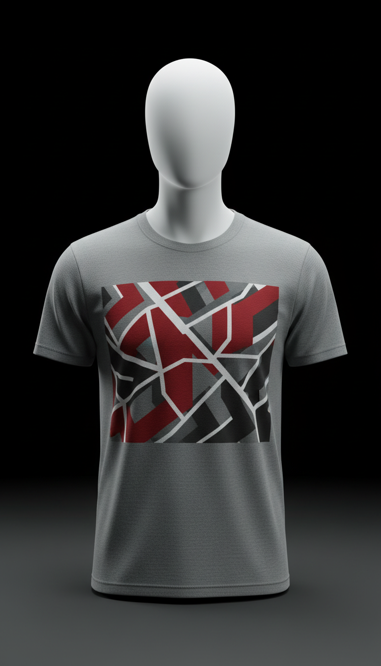 Steel Grey Graphic Tee Bold Chest Print