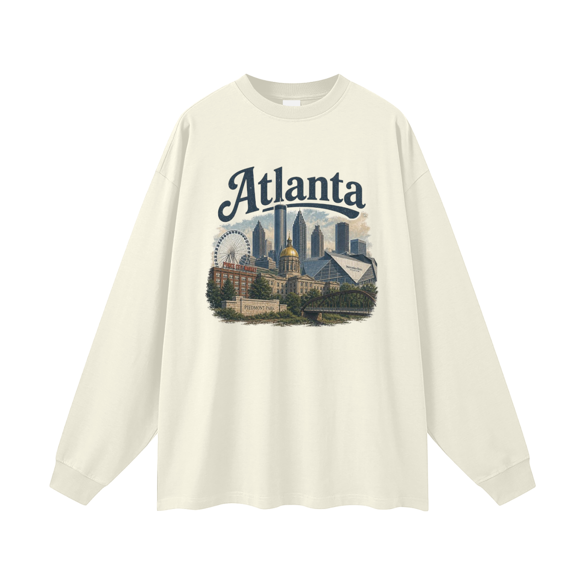Atlanta - Men's Oversized Long Sleeve T-Shirt
