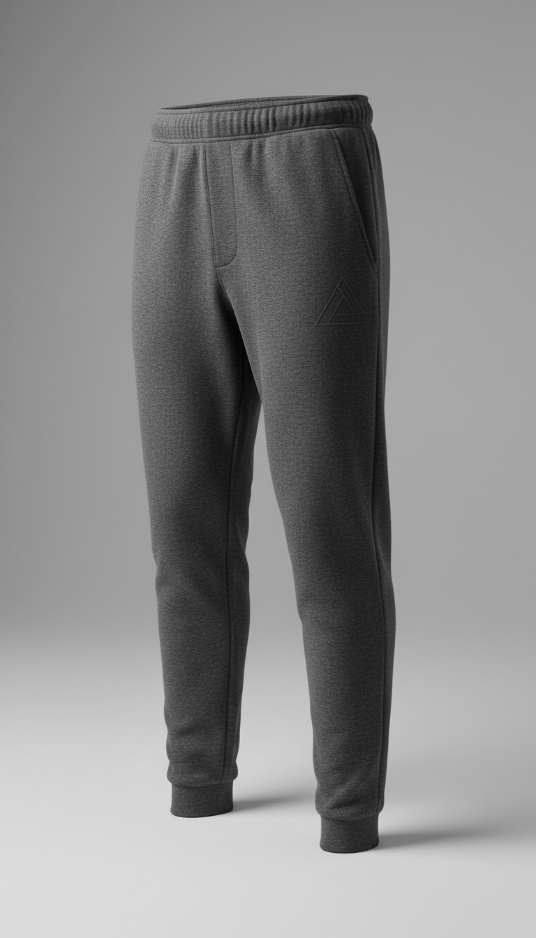 Asphalt Grey Joggers With Logo Accent