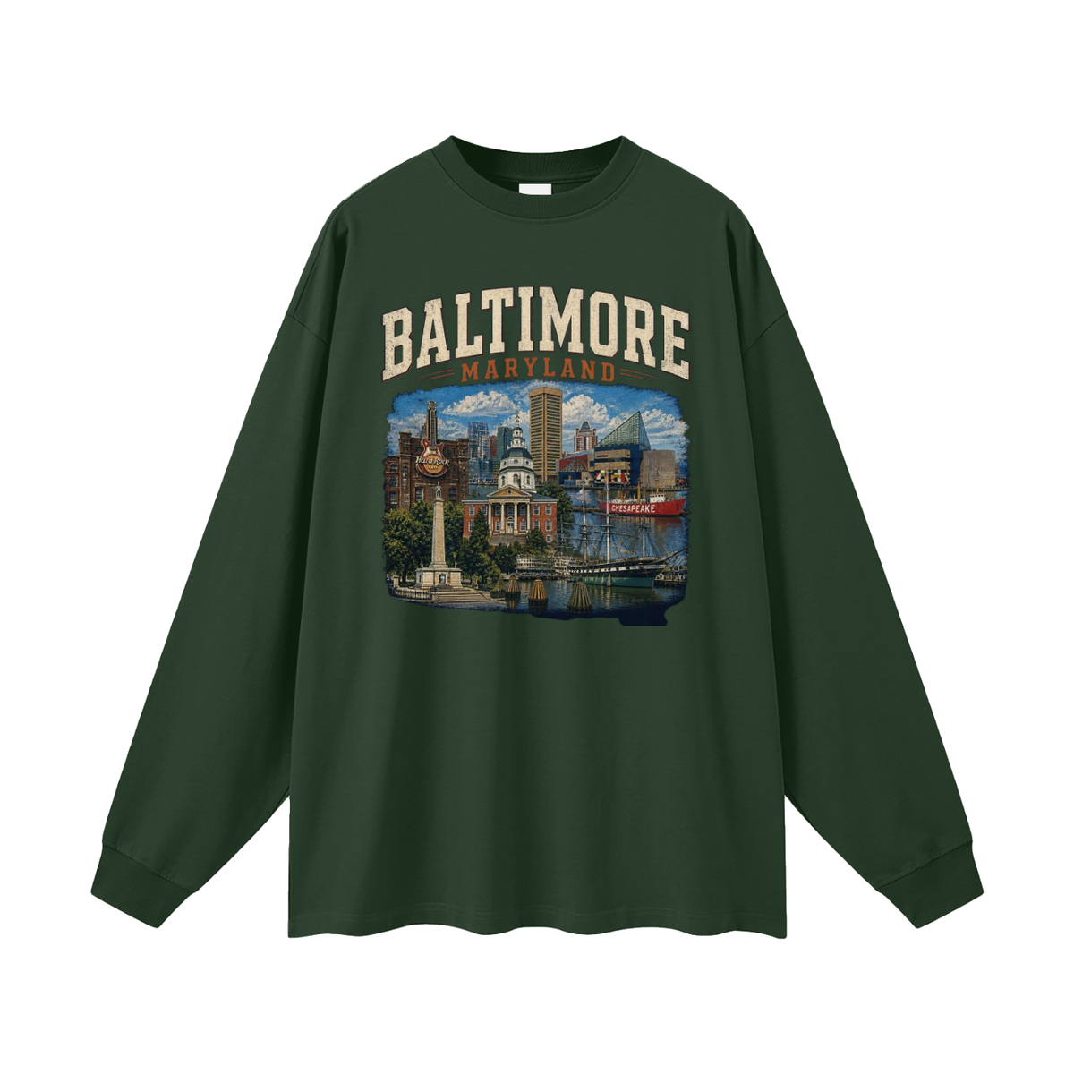 Baltimore - Men's Oversized  Long Sleeve T-Shirt