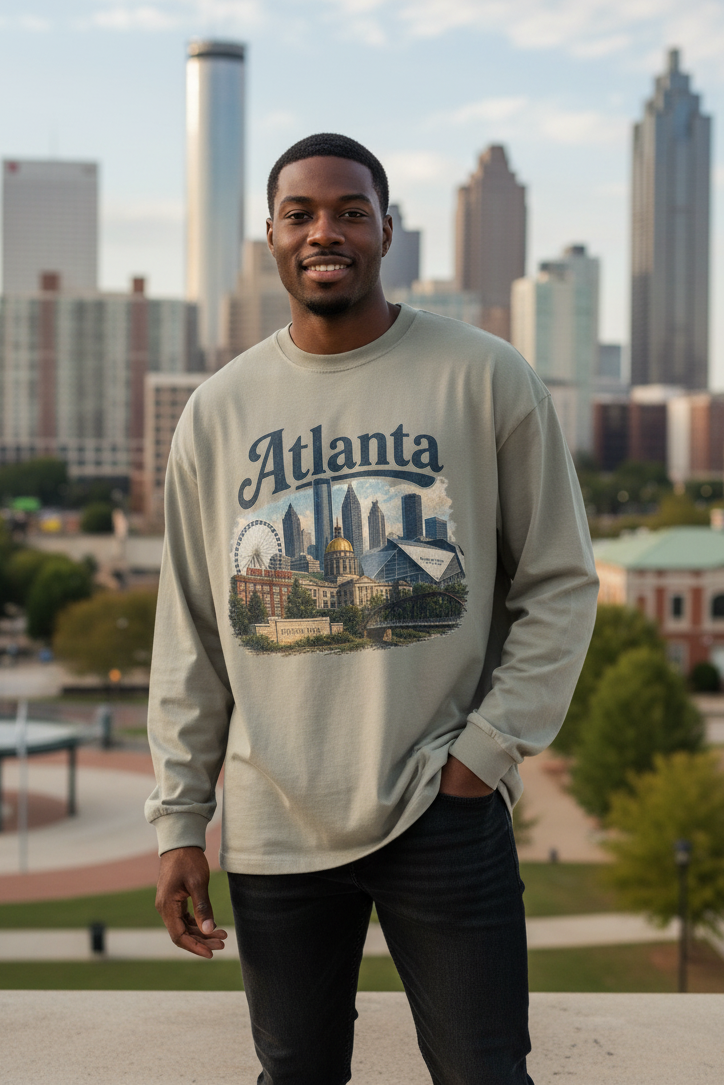 Atlanta - Men's Oversized Long Sleeve T-Shirt
