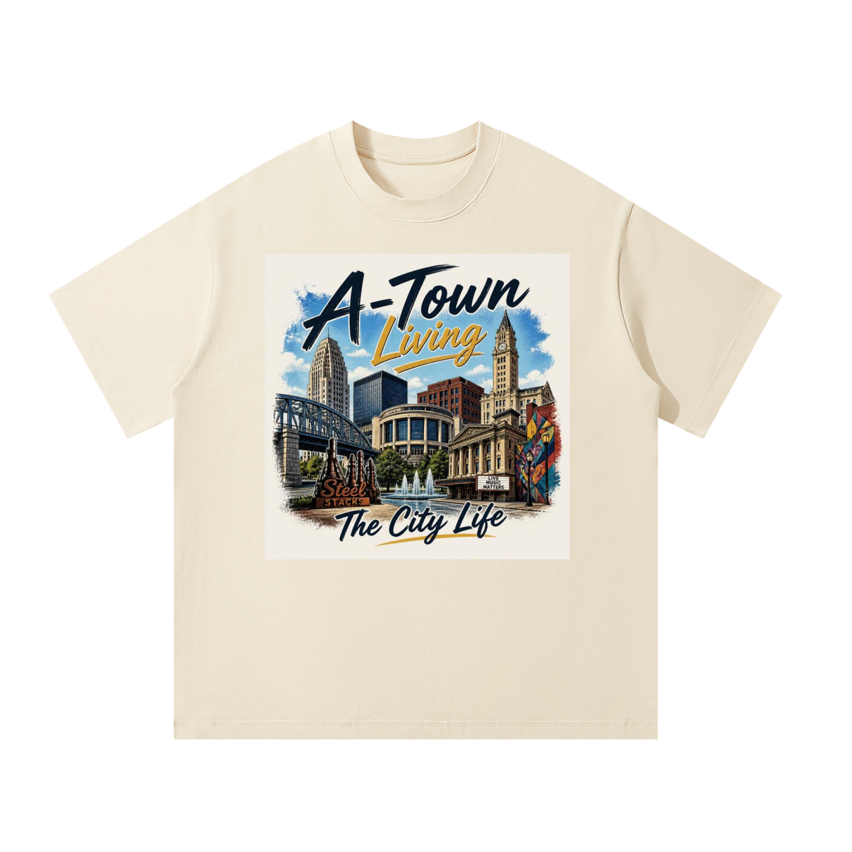 A-Town Allentown PA Men’s Oversized T-Shirt – 100% Cotton Local Pride Tee