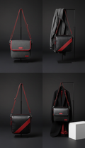 Crossbody Bag Crimson Accent