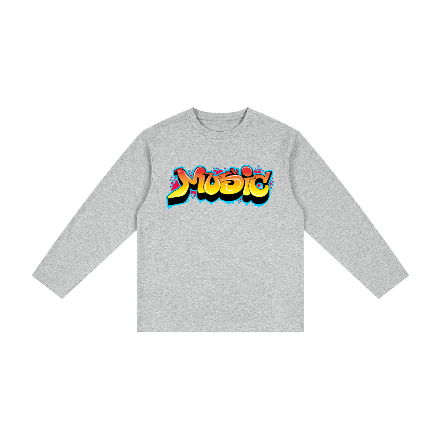 Girls Music Drop Shoulder Long Sleeve T-Shirt