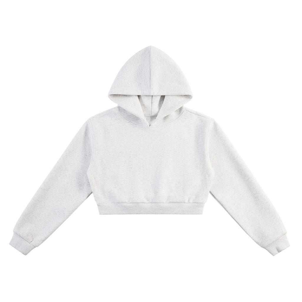 Women’s Cropped Hoodie – 350 GSM Cotton Blend Loose-Fit Streetwear