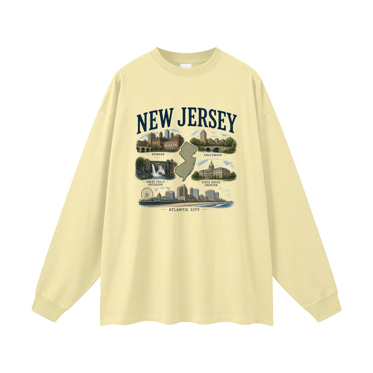 New Jersey - Oversized Long Sleeve T-Shirt