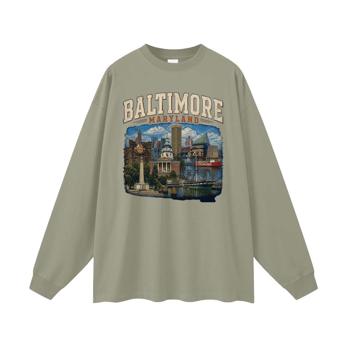 Baltimore - Men's Oversized  Long Sleeve T-Shirt