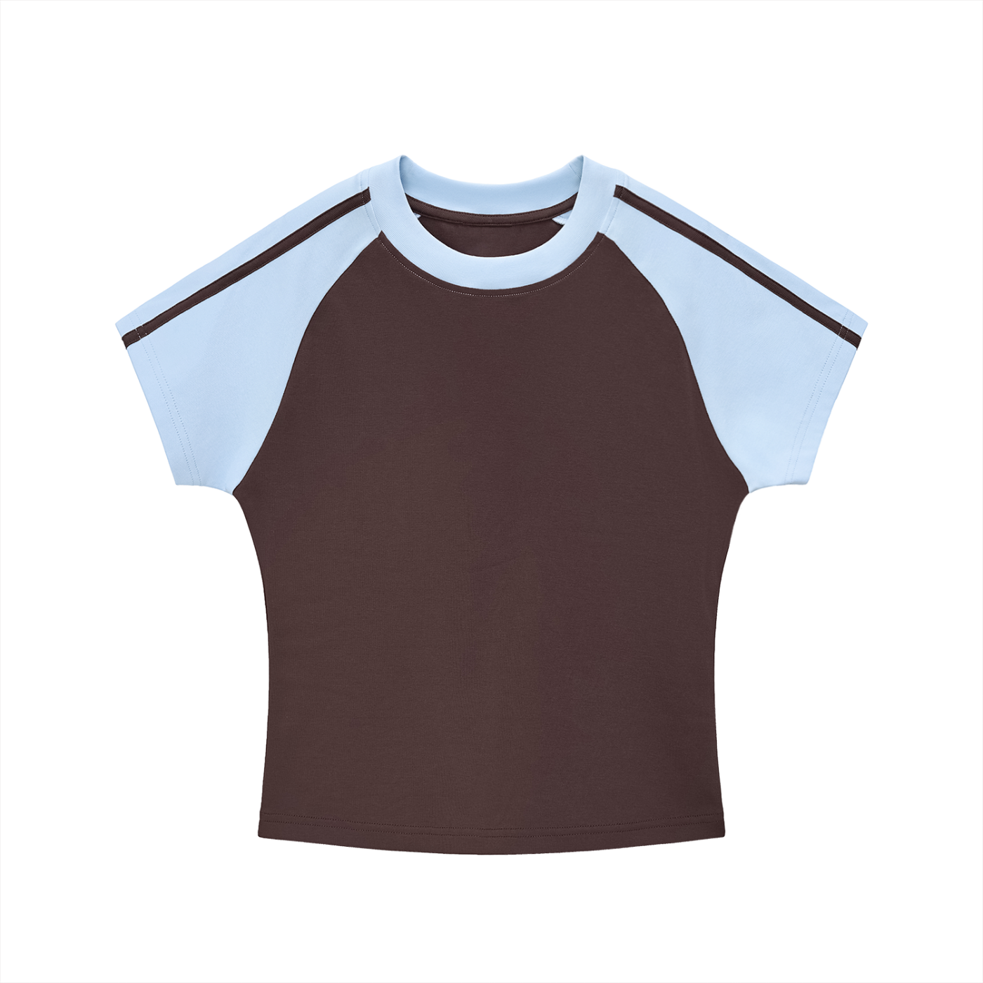 Women's Contrast Stripes Bodycon Raglan  Sleeve T-Shirt