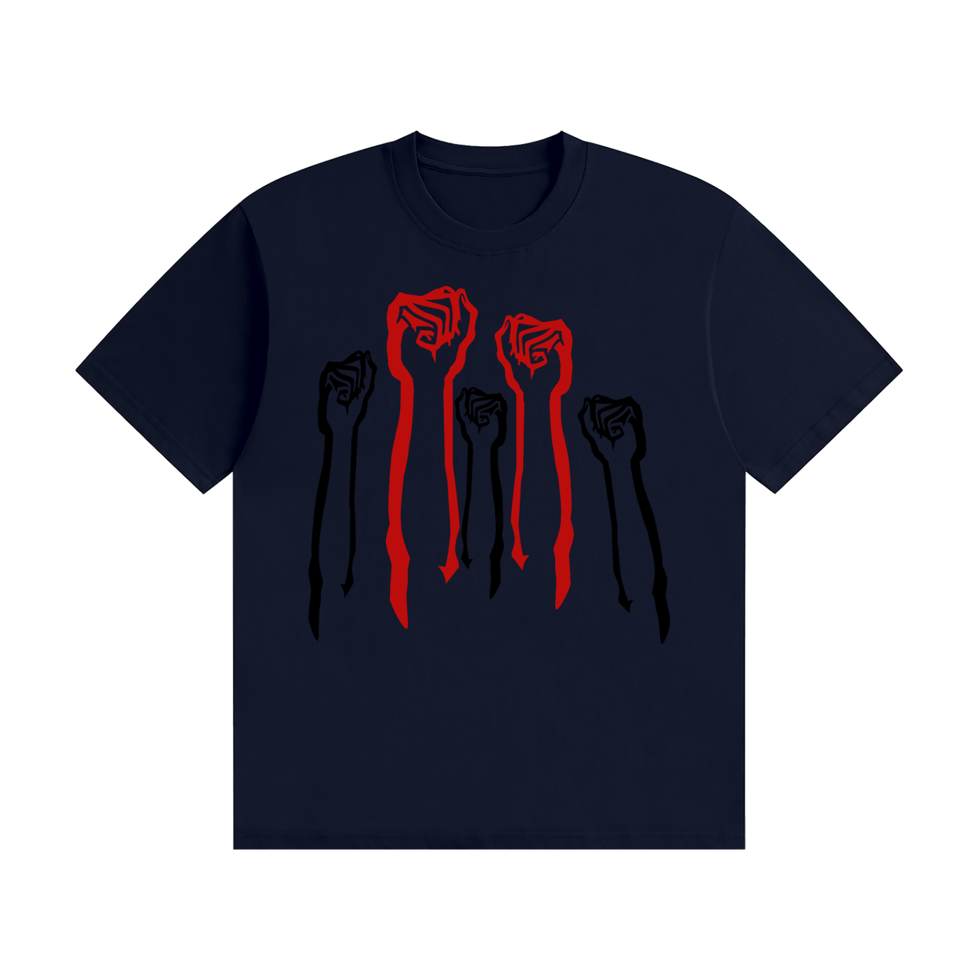 Seamless Cotton T-Shirt: Raise Your Fists