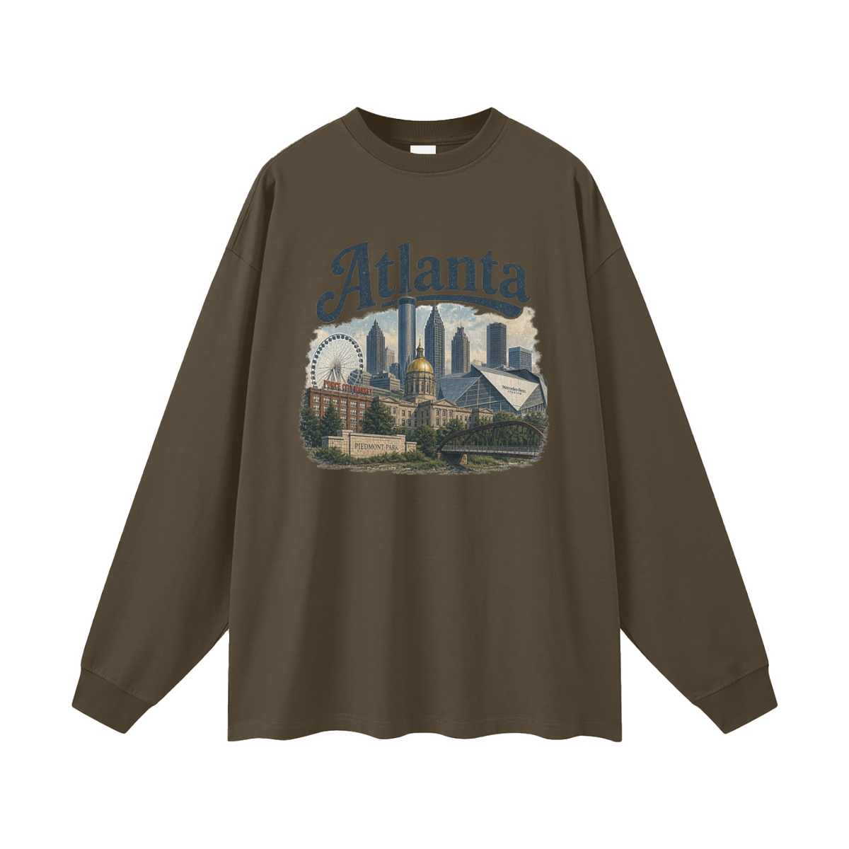 Atlanta - Men's Oversized Long Sleeve T-Shirt