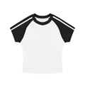 Women's Contrast Stripes Bodycon Raglan  Sleeve T-Shirt