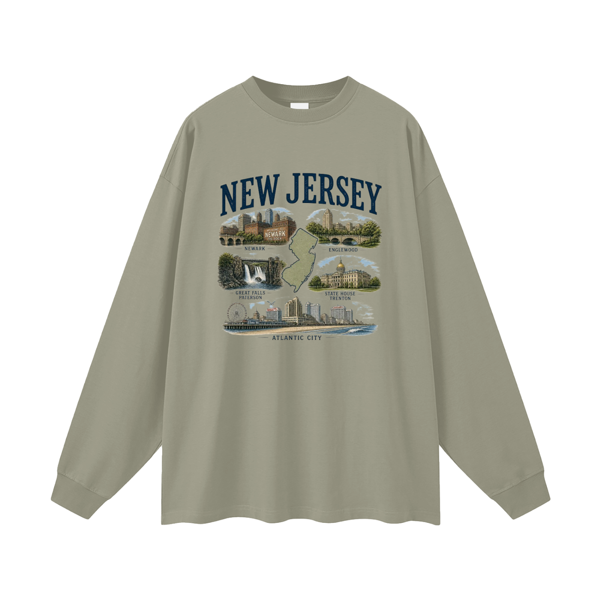 New Jersey - Oversized Long Sleeve T-Shirt
