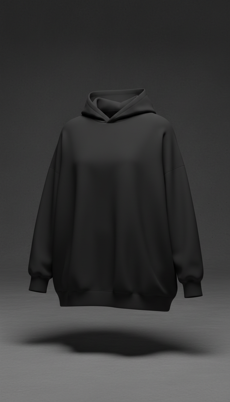 Matte Black Oversized Hoodie
