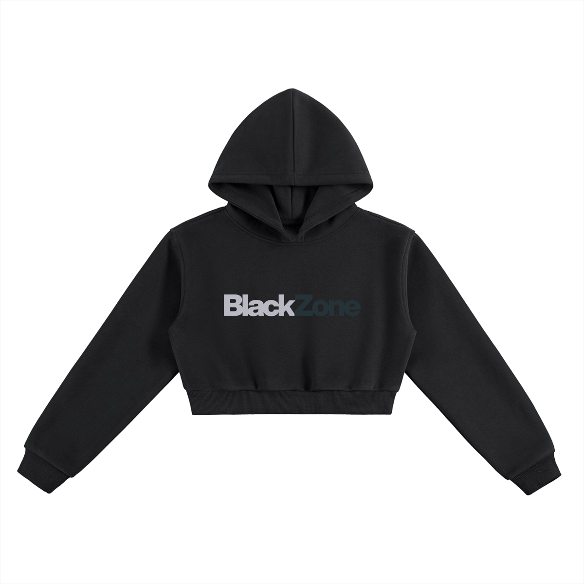 BlackZone Women’s Cropped Hoodie – 350 GSM Cotton Blend Streetwear