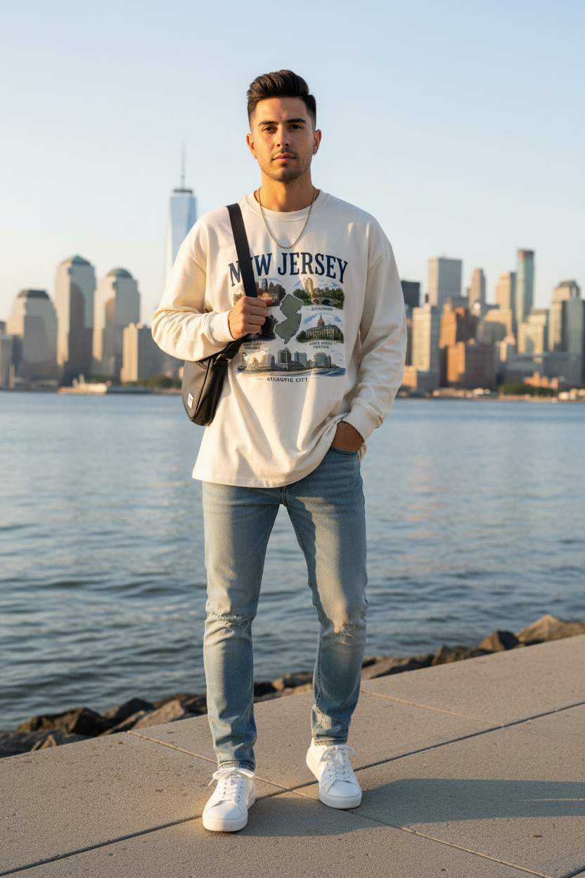 New Jersey - Oversized Long Sleeve T-Shirt