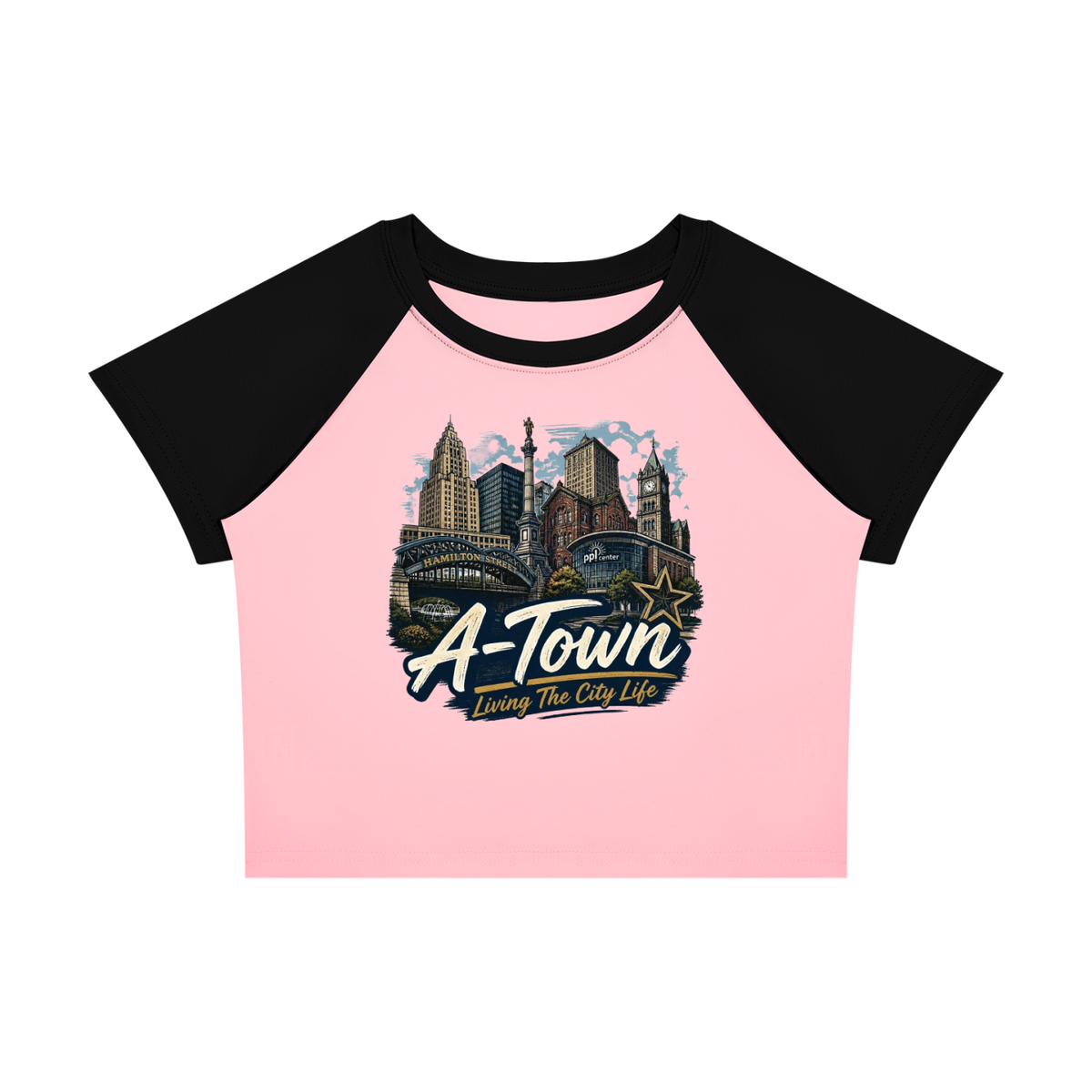 Women’s Raglan Color Block Baby T-Shirt: A-Town City Living