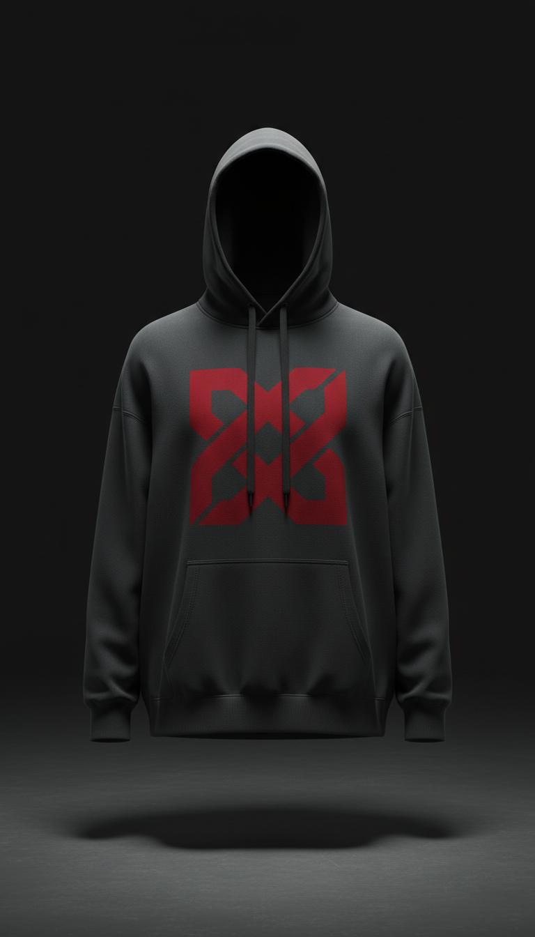 Oversized Logo Hoodie in Urban Crimson