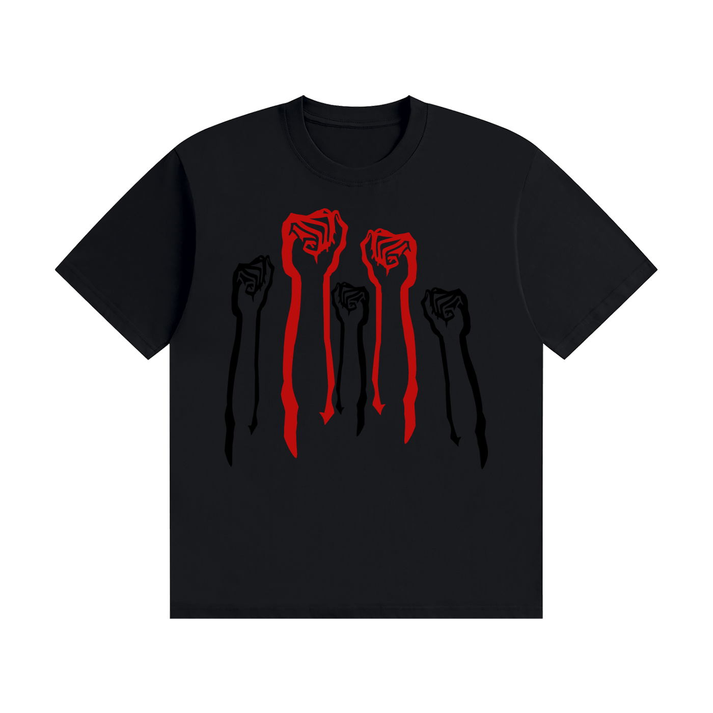 Seamless Cotton T-Shirt: Raise Your Fists