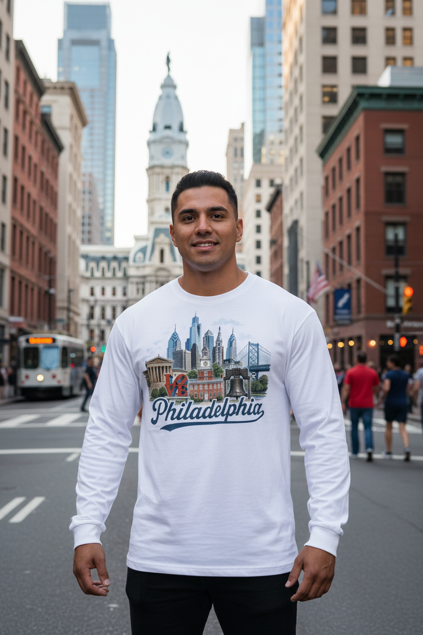Philadelphia - Men's Oversized Long Sleeve T-Shirt