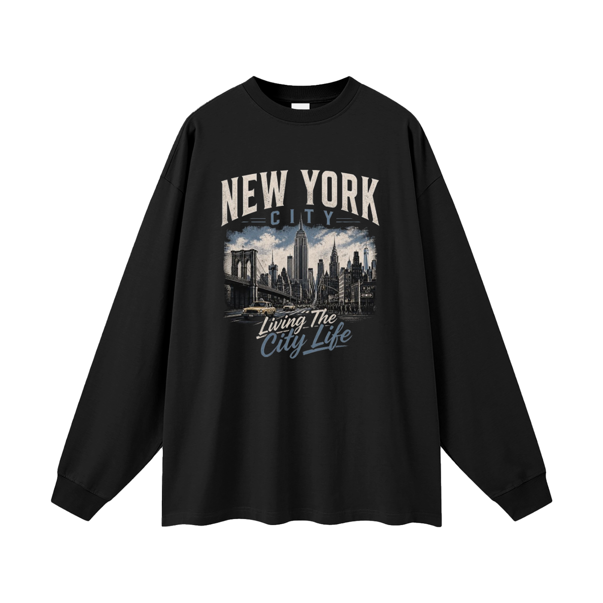 New York - Men's Oversized  Long Sleeve T-Shirt