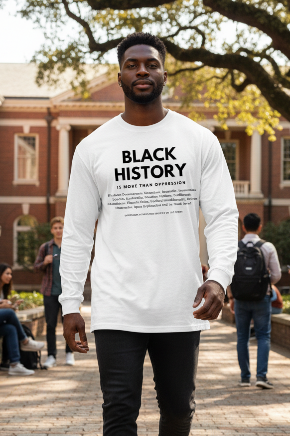 Men's Unisex Long Sleeve T-Shirt: Black History Is More Than Oppression