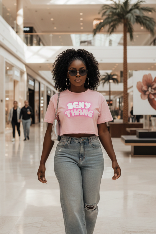 Women's Mineral Wash Cotton Crop T-Shirt