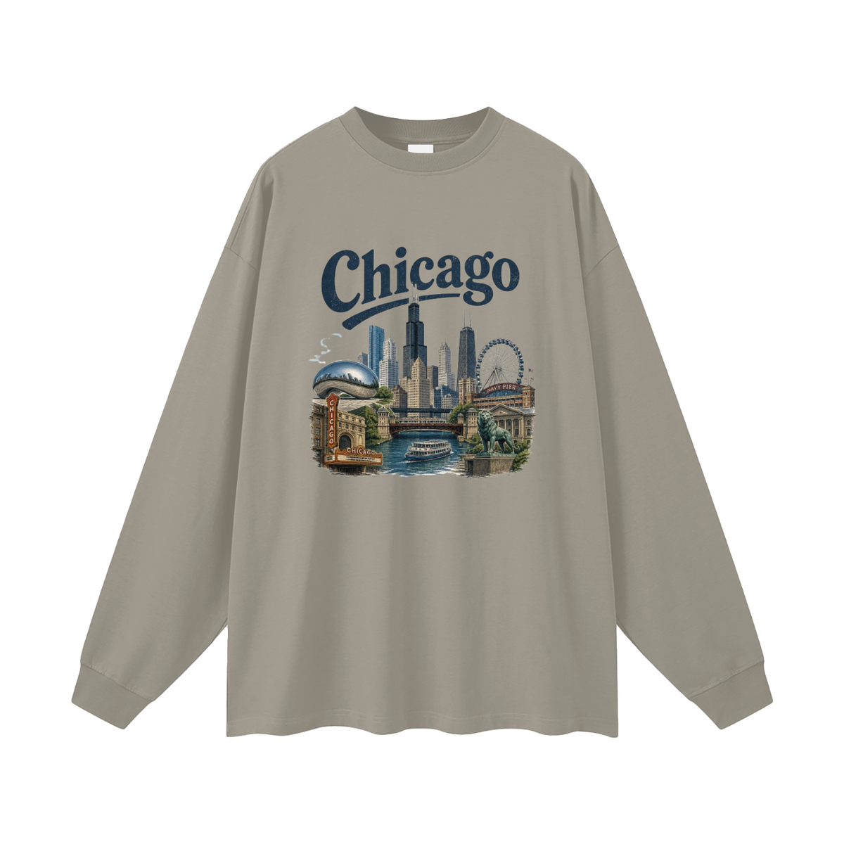 Chicago - Oversized  Long Sleeve T-Shirt