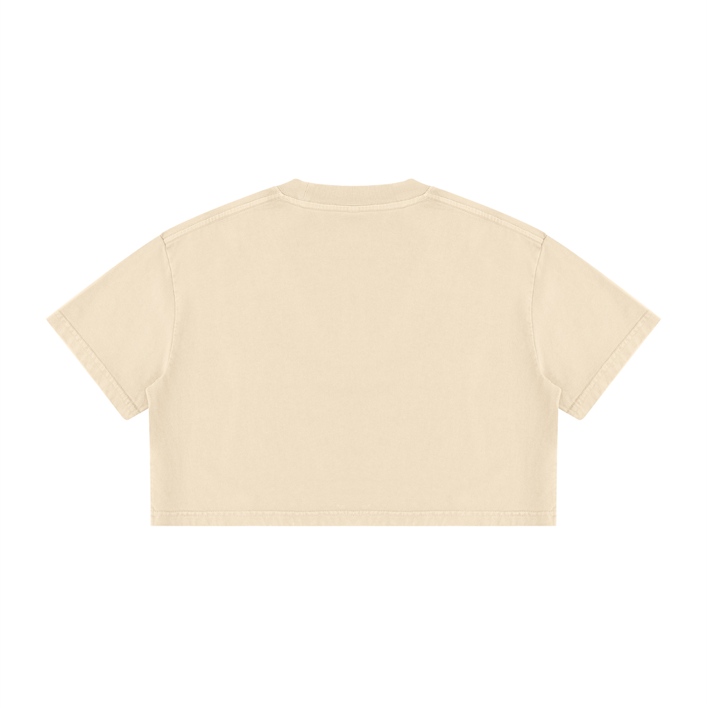 Women's Mineral Wash Cotton Crop T-Shirt: Black History