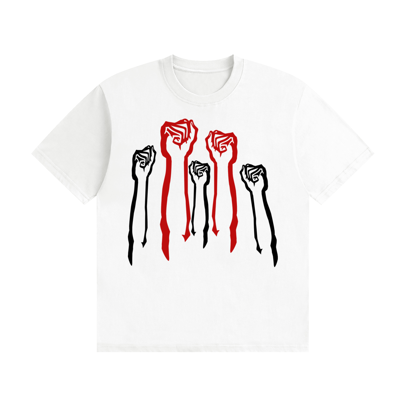 Seamless Cotton T-Shirt: Raise Your Fists