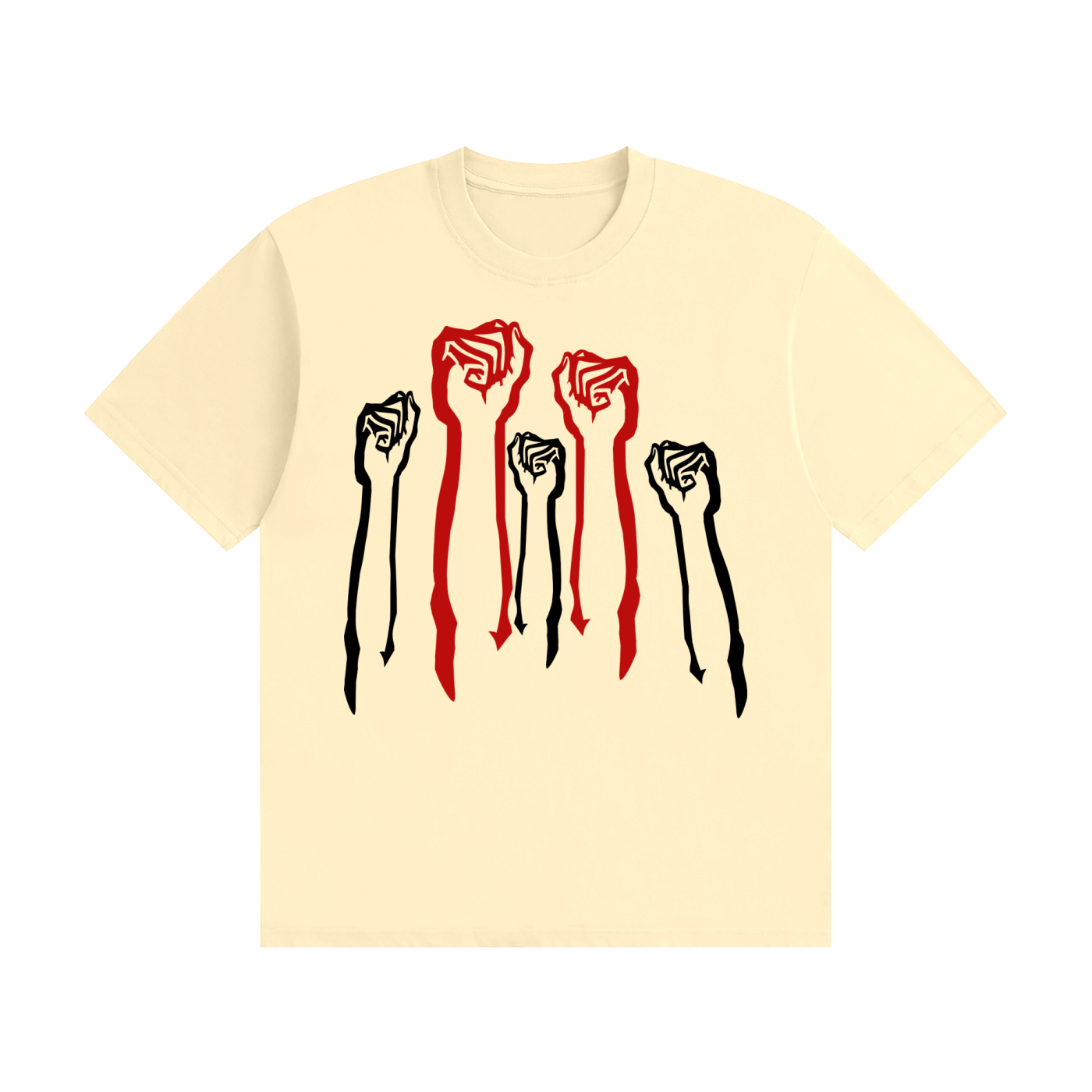 Seamless Cotton T-Shirt: Raise Your Fists