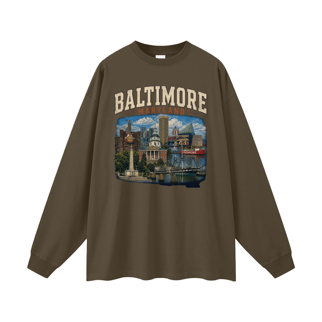 Baltimore - Men's Oversized  Long Sleeve T-Shirt