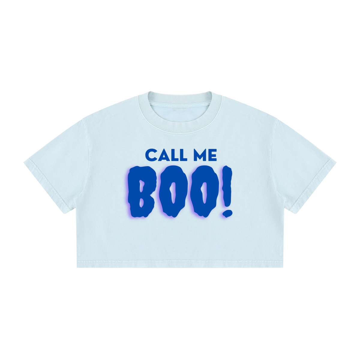 Women's Mineral Wash Cotton Crop T-Shirt: Call Me Boo!