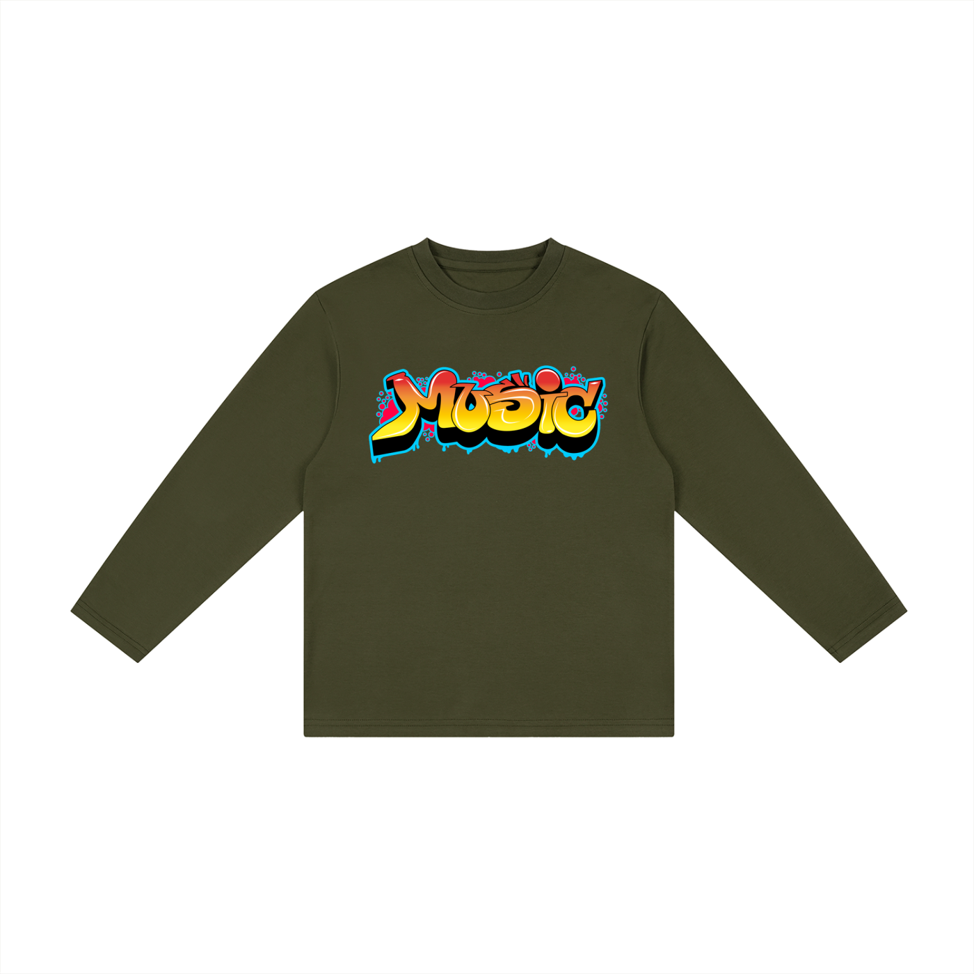 Girls Music Drop Shoulder Long Sleeve T-Shirt