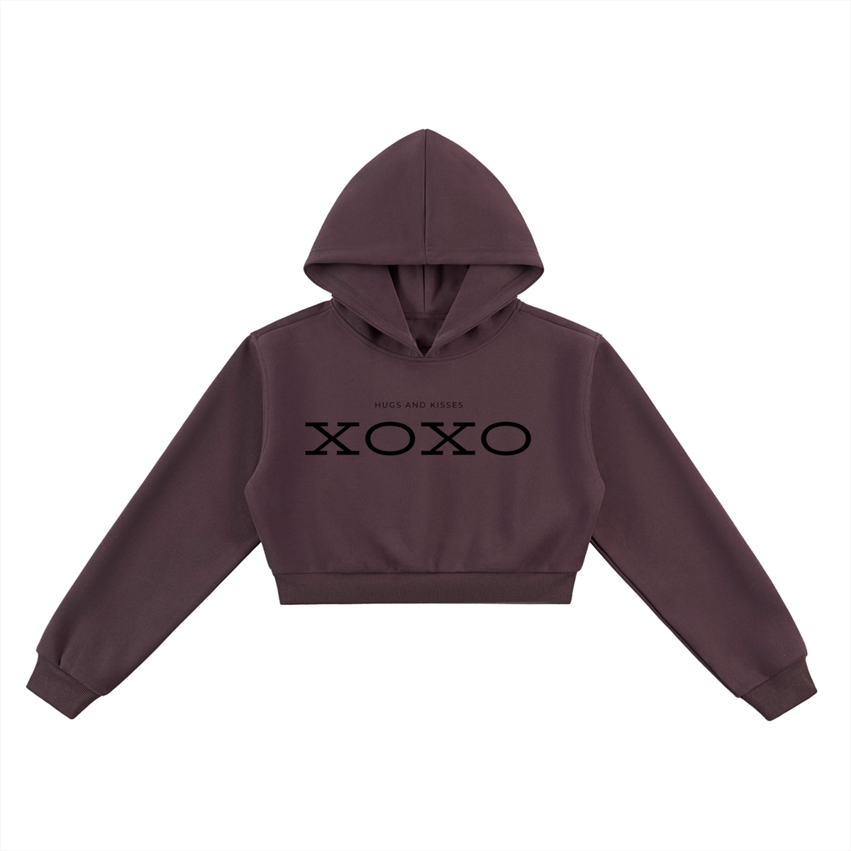 “XOXO” Essential Cropped Hoodie – Women’s 350 GSM Love Graphic