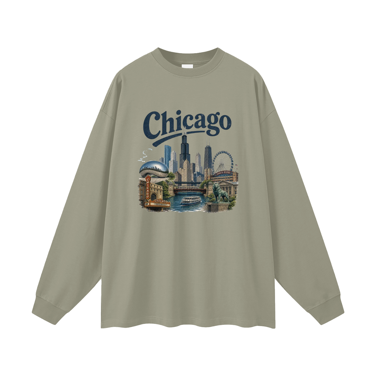 Chicago - Oversized  Long Sleeve T-Shirt