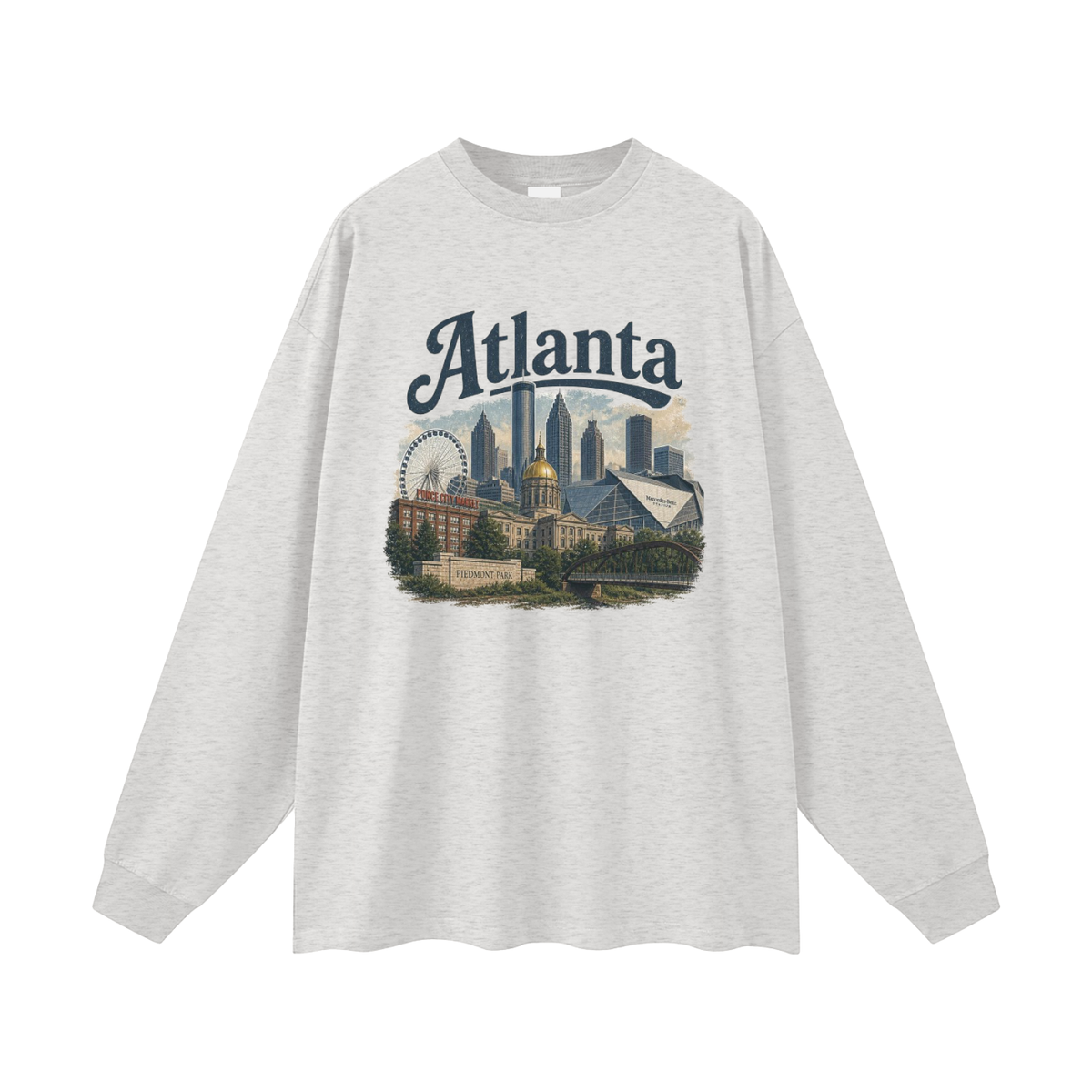 Atlanta - Men's Oversized Long Sleeve T-Shirt