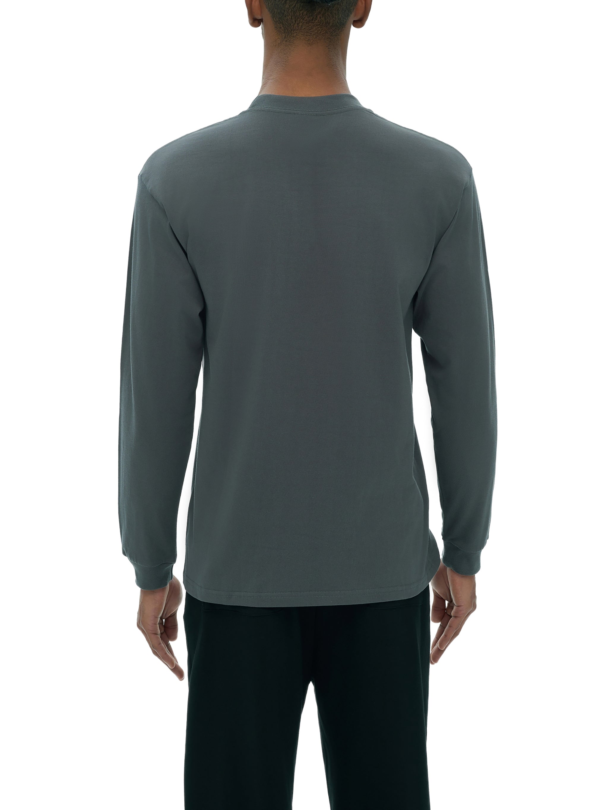 mens Crew Neck Drop Shoulder Long Sleeve Shirt