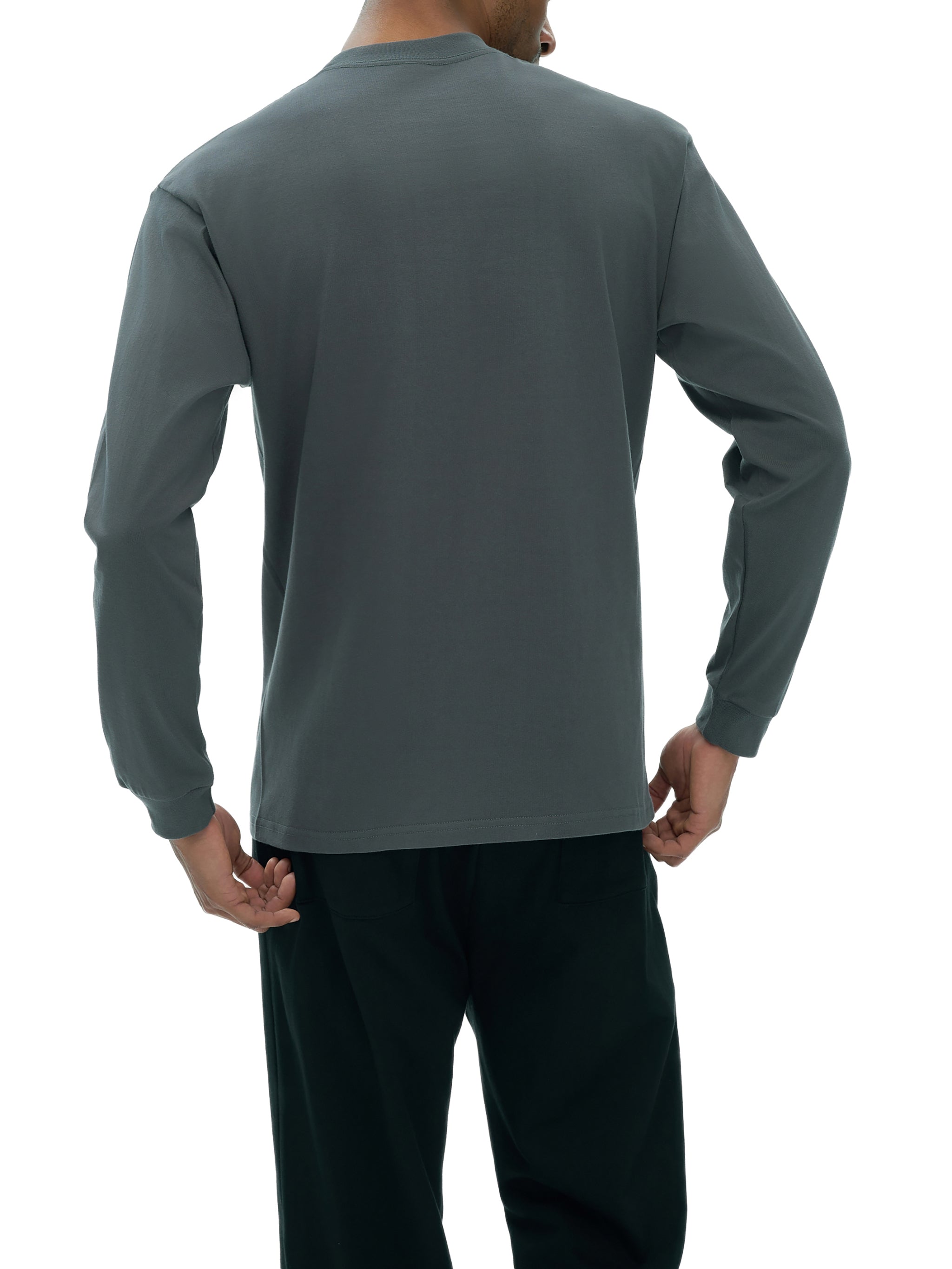 Men's Crew Neck Drop Shoulder Long Sleeve Shirt: Malcolm X Quote