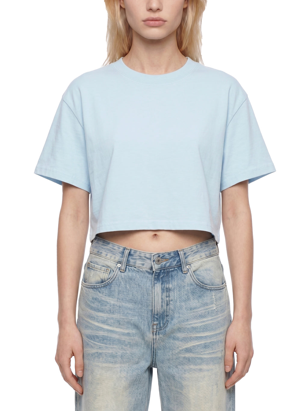 Women's Mineral Wash Cotton Crop T-Shirt