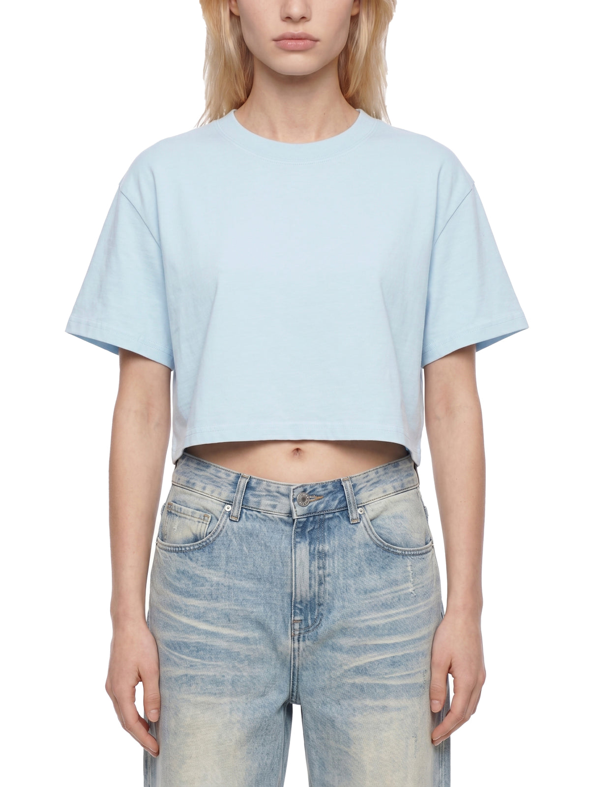 Women's Mineral Wash Cotton Crop T-Shirt