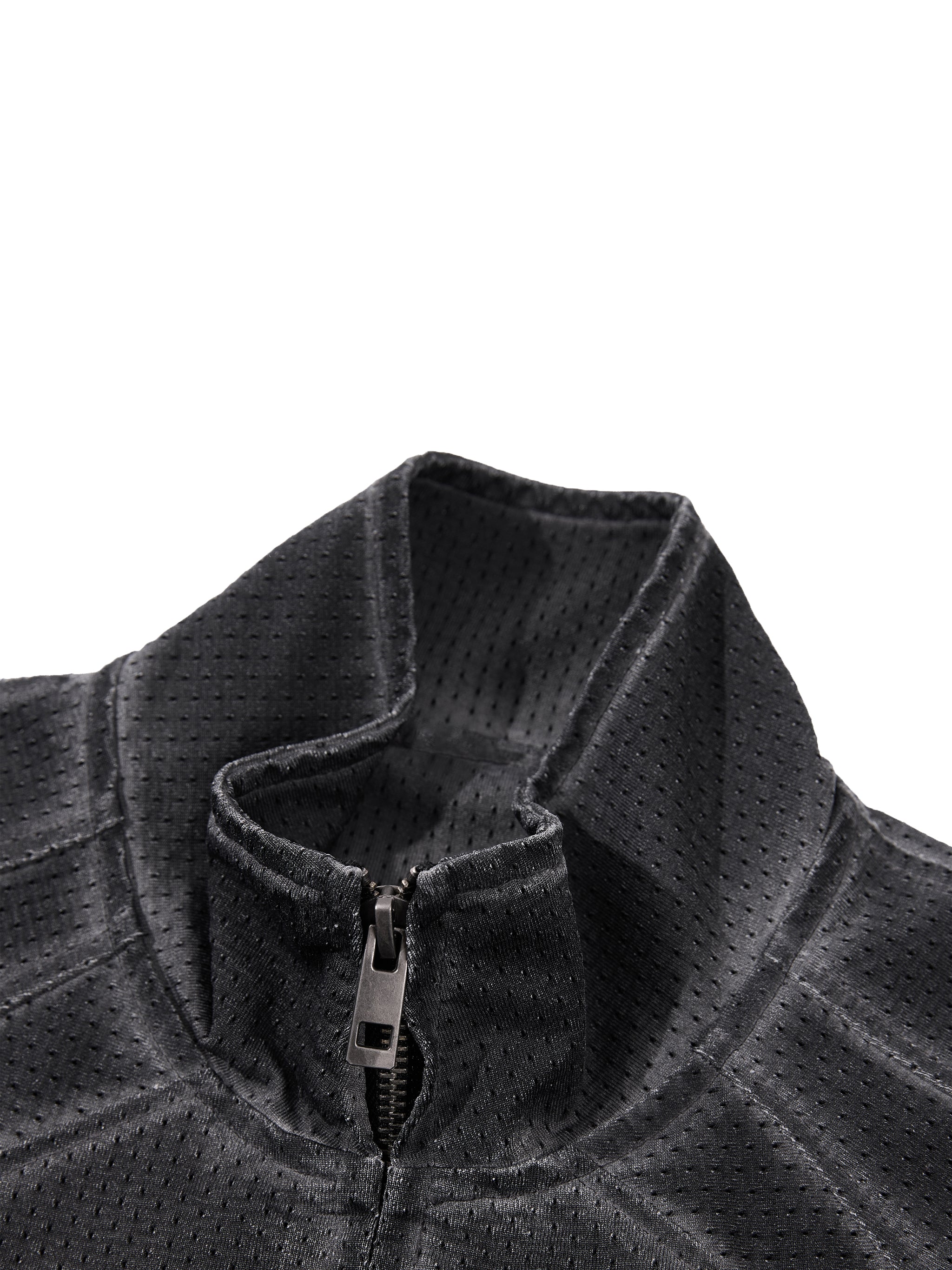 Vintage Wash Mesh Full-Zip Vest