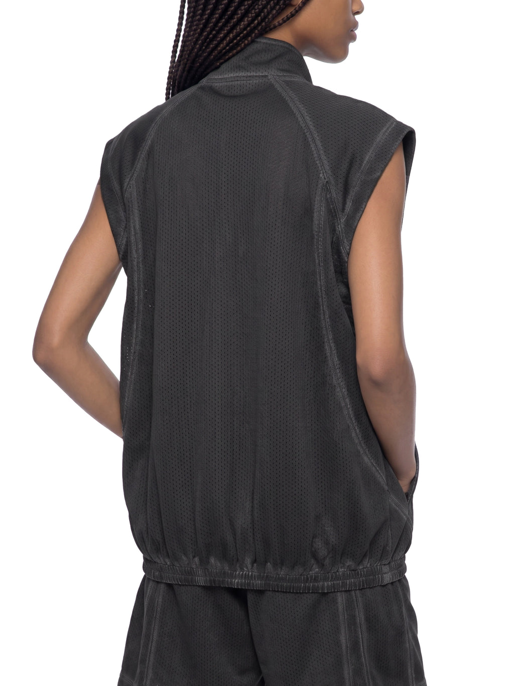 Vintage Wash Mesh Full-Zip Vest